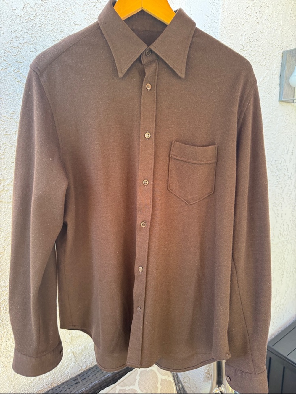 Vintage Master Coat Brown Long-Sleeve Casual Button-Down Shirt